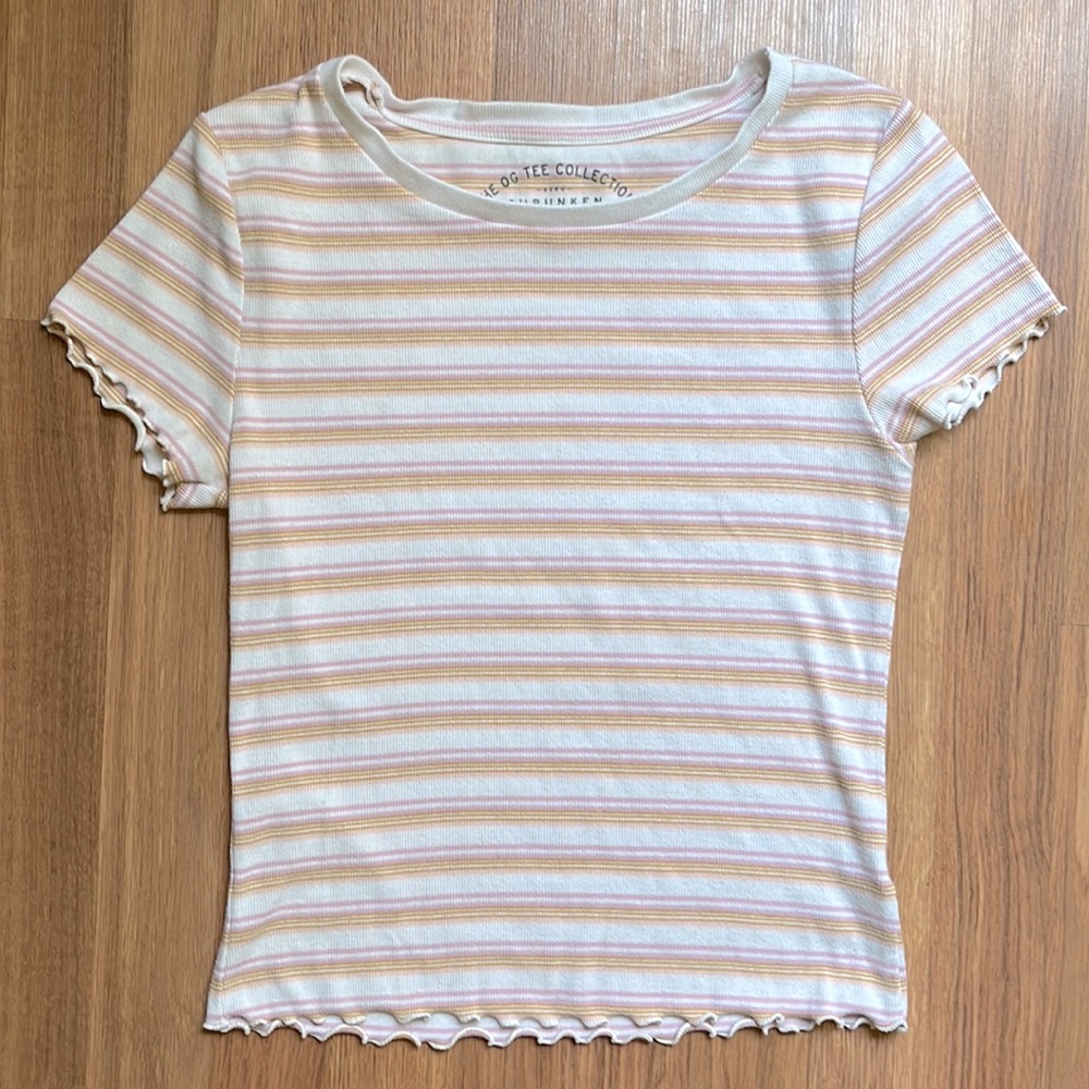 AERO striped, the OG shrunken tee, size large.